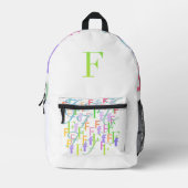 Buchstabenkonfetti "F" Bedruckter Rucksack (Vorderseite)