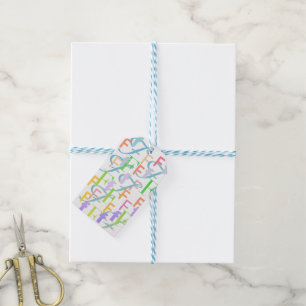 Buchstabenkonfetti "F" Geschenkanhänger