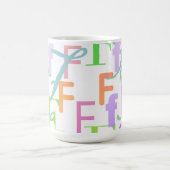 Buchstabenkonfetti "F" Kaffeetasse (Mittel)