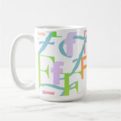 Buchstabenkonfetti "F" Kaffeetasse (Links)