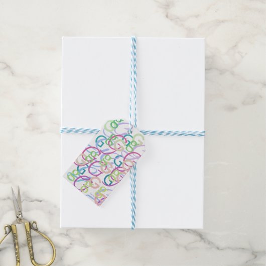 Buchstabenkonfetti "G" Geschenkanhänger (Mit Garn)