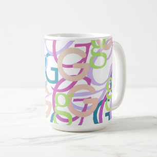 Buchstabenkonfetti "G" Kaffeetasse