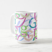 Buchstabenkonfetti "G" Kaffeetasse (Vorderseite Links)
