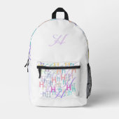 Buchstabenkonfetti "H" Bedruckter Rucksack (Vorderseite)