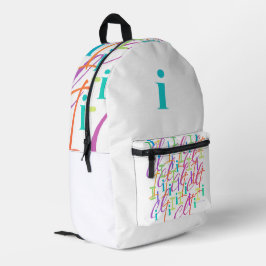 Buchstabenkonfetti "I" Bedruckter Rucksack