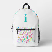 Buchstabenkonfetti "I" Bedruckter Rucksack (Vorderseite)