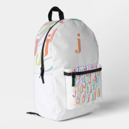 Buchstabenkonfetti "J" Bedruckter Rucksack