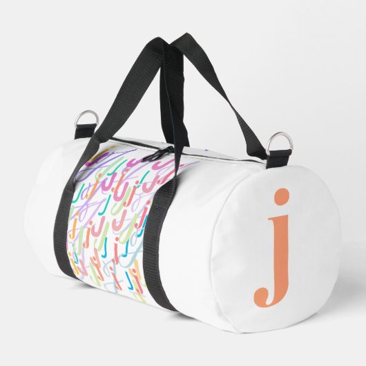 Buchstabenkonfetti "J" Duffle Bag (Linke Seite)