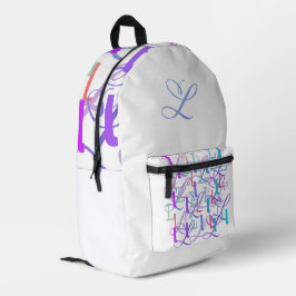 Buchstabenkonfetti "L" Bedruckter Rucksack