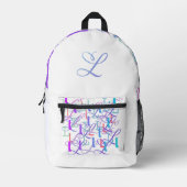 Buchstabenkonfetti "L" Bedruckter Rucksack (Vorderseite)