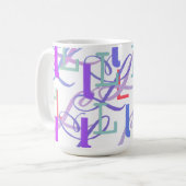 Buchstabenkonfetti "L" Kaffeetasse (Vorderseite Links)