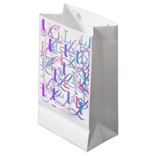 Buchstabenkonfetti "L" Kleine Geschenktüte (Vorderseite Schrägansicht)