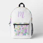 Buchstabenkonfetti "M" Bedruckter Rucksack (Vorderseite)