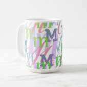 Buchstabenkonfetti "M" Kaffeetasse (Vorderseite Links)