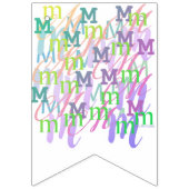 Buchstabenkonfetti "M" Wimpelkette (Dritte Fahne)