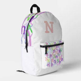 Buchstabenkonfetti "N" Bedruckter Rucksack