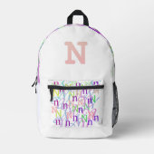 Buchstabenkonfetti "N" Bedruckter Rucksack (Vorderseite)