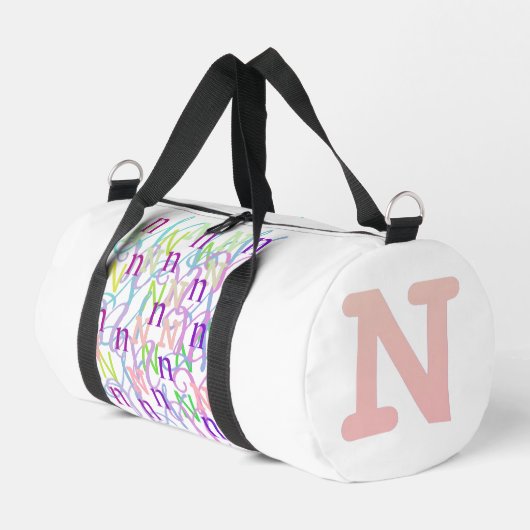 Buchstabenkonfetti "N" Duffle Bag (Linke Seite)