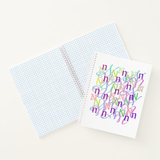 Buchstabenkonfetti "N" Notizblock (Innenseite)