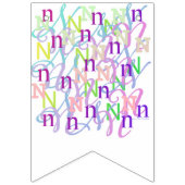 Buchstabenkonfetti "N" Wimpelkette (Dritte Fahne)