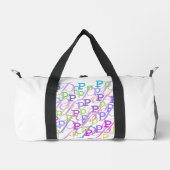 Buchstabenkonfetti "P" Duffle Bag (Vorderseite)