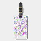 Buchstabenkonfetti "P" Gepäckanhänger (Vorderseite vertikal)
