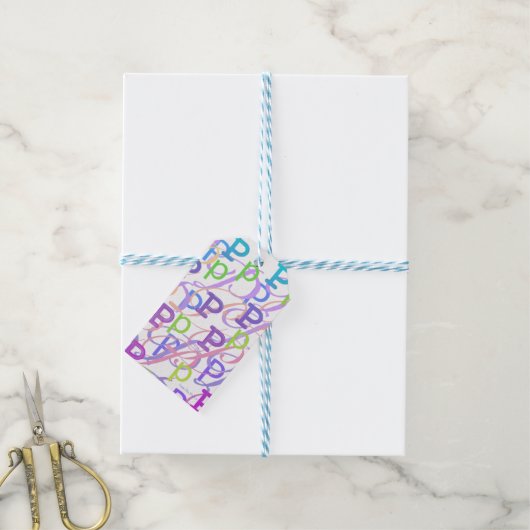 Buchstabenkonfetti "P" Geschenkanhänger (Mit Garn)