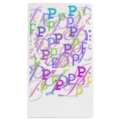 Buchstabenkonfetti "P" Kleine Geschenktüte (Rückseite)