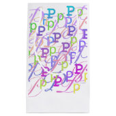 Buchstabenkonfetti "P" Kleine Geschenktüte (Vorderseite)