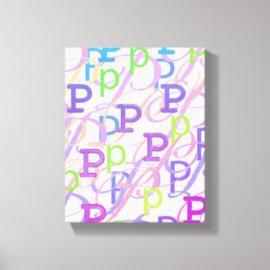Buchstabenkonfetti "P" Leinwanddruck (Vorderseite)