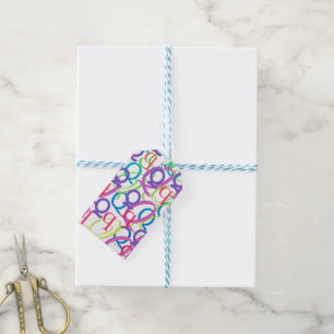 Buchstabenkonfetti "Q" Geschenkanhänger