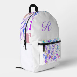 Buchstabenkonfetti "R" Bedruckter Rucksack