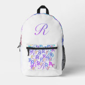 Buchstabenkonfetti "R" Bedruckter Rucksack (Vorderseite)