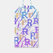 Buchstabenkonfetti "R" Geschenkanhänger (Vorderseite)