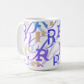 Buchstabenkonfetti "R" Kaffeetasse (Vorderseite Links)