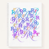Buchstabenkonfetti "R" Notizblock (Vorderseite)