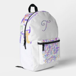 Buchstabenkonfetti "T" Bedruckter Rucksack