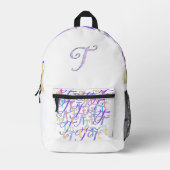 Buchstabenkonfetti "T" Bedruckter Rucksack (Vorderseite)