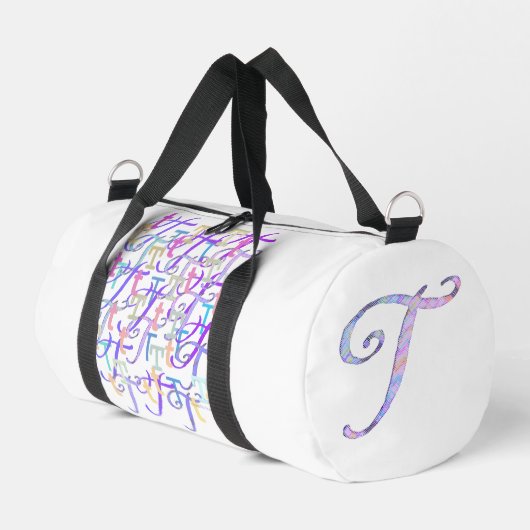 Buchstabenkonfetti "T" Duffle Bag (Linke Seite)
