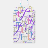 Buchstabenkonfetti "T" Geschenkanhänger (Vorderseite)