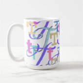 Buchstabenkonfetti "T" Kaffeetasse (Links)