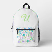 Buchstabenkonfetti "U" Bedruckter Rucksack (Vorderseite)