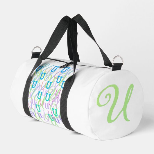 Buchstabenkonfetti "U" Duffle Bag (Linke Seite)