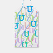 Buchstabenkonfetti "U" Geschenkanhänger (Vorderseite)