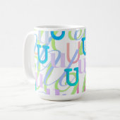 Buchstabenkonfetti "U" Kaffeetasse (Vorderseite Links)