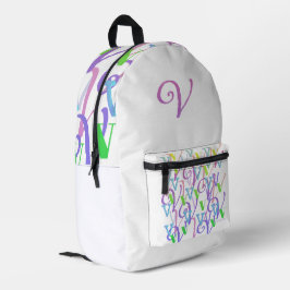 Buchstabenkonfetti "V" Bedruckter Rucksack