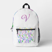 Buchstabenkonfetti "V" Bedruckter Rucksack (Vorderseite)