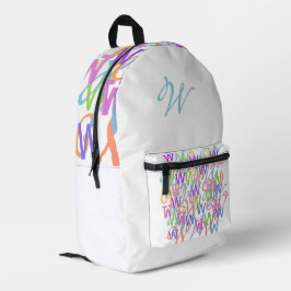 Buchstabenkonfetti "W" Bedruckter Rucksack