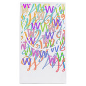 Buchstabenkonfetti "W" Kleine Geschenktüte (Rückseite)
