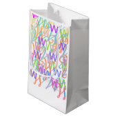 Buchstabenkonfetti "W" Kleine Geschenktüte (Rückseite Schrägansicht)